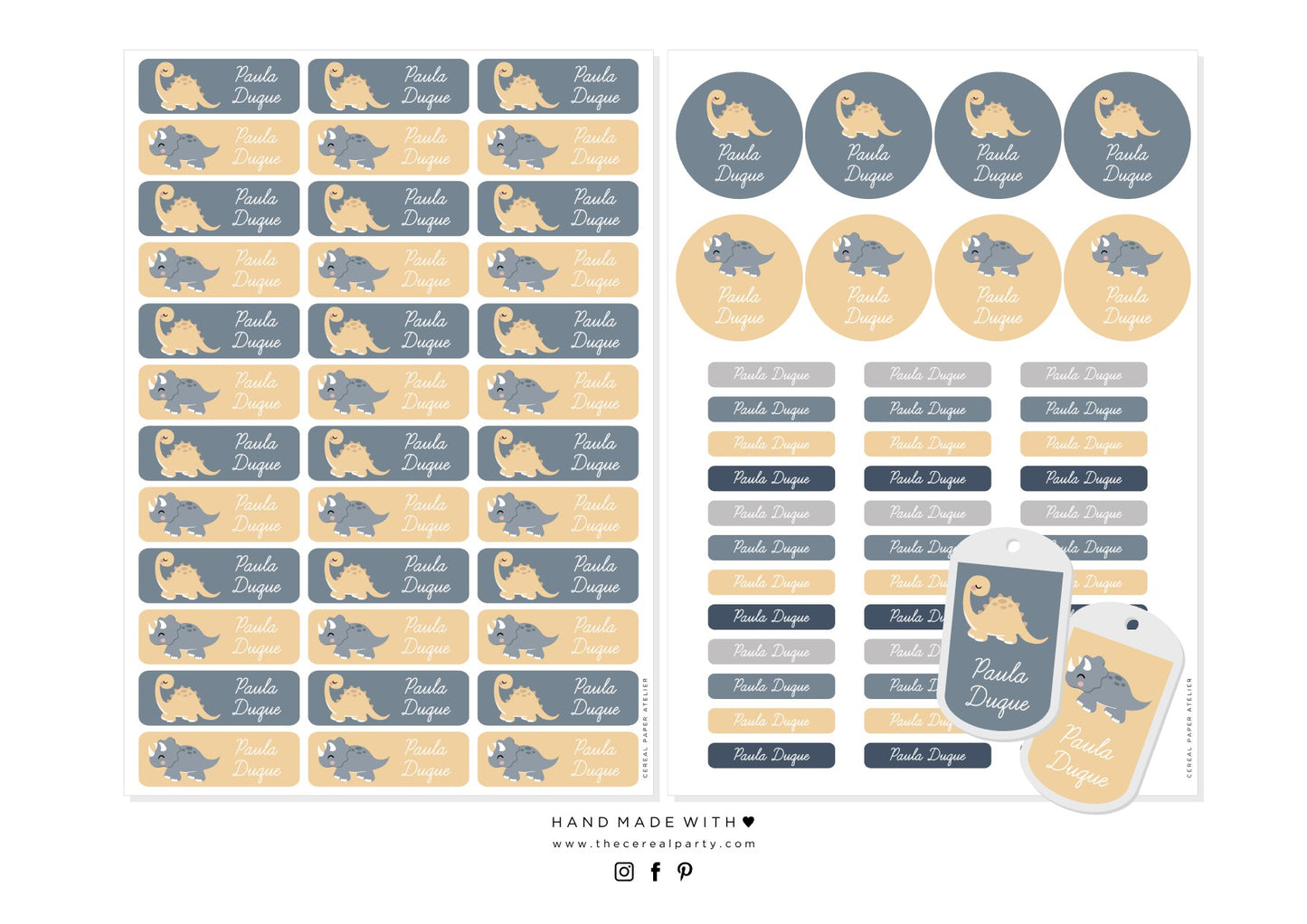 80 etiquetas adhesivas para objetos + chapa identificativa